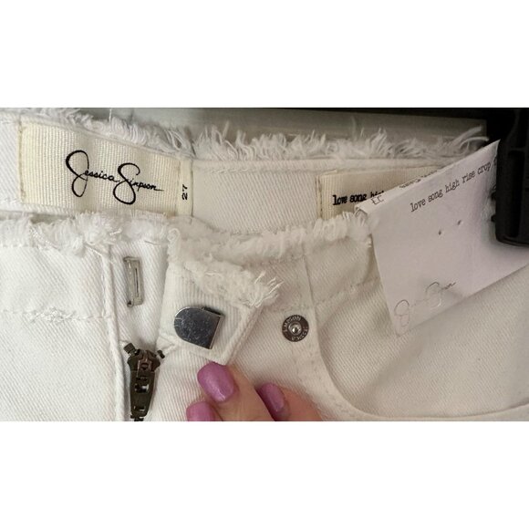 Jessica Simpson Love Song High Rise Crop Flare White Jeans Womens Size 27 Denim - Picture 8 of 12